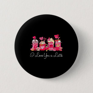 Kaffee Valentinstag Shirt Ich liebe dich sehr Button