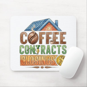 Kaffee Verträge Abschlüsse Immobilienmakler Maus Mousepad
