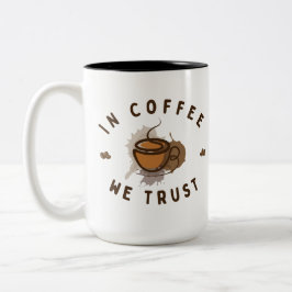Kaffee vertrauen wir lustig zweifarbige tasse