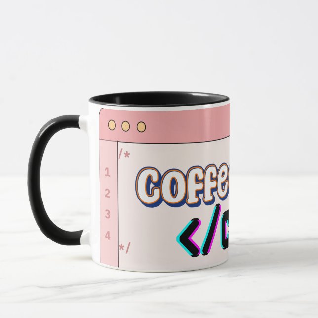 Kaffee vor Code Tasse - Funny Programmcup (Links)
