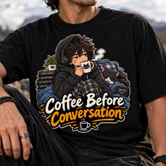 Kaffee vor dem Gespräch Anime Cozy T-Shirt