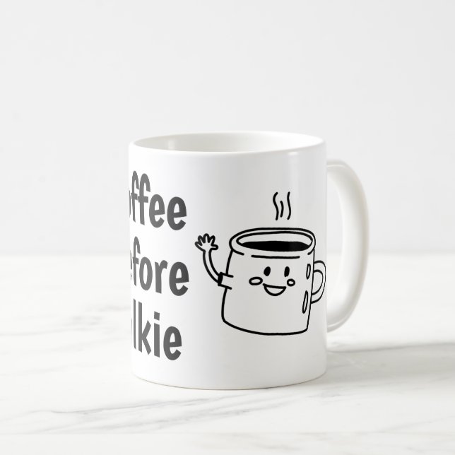 Kaffee vor dem Reden Kaffeetasse (VorderseiteRechts)