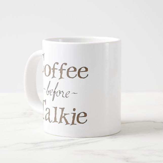 Kaffee vor Talkie Jumbo-Tasse (Vorderseite Links)