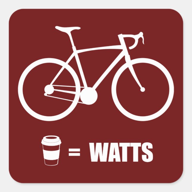 Kaffee = Watt Quadratischer Aufkleber (Vorderseite)