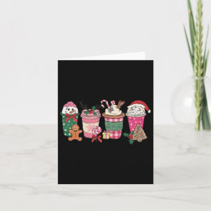Kaffee Weihnachten Lebkuchen Rosa Frauen Latte Gem Karte