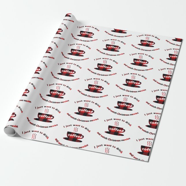 Kaffee + Weihnachtsfilme Geschenkpapier (Ungerollt)