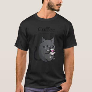 Kaffee, weil Mord falsch ist Black Cat Drinks Co T-Shirt