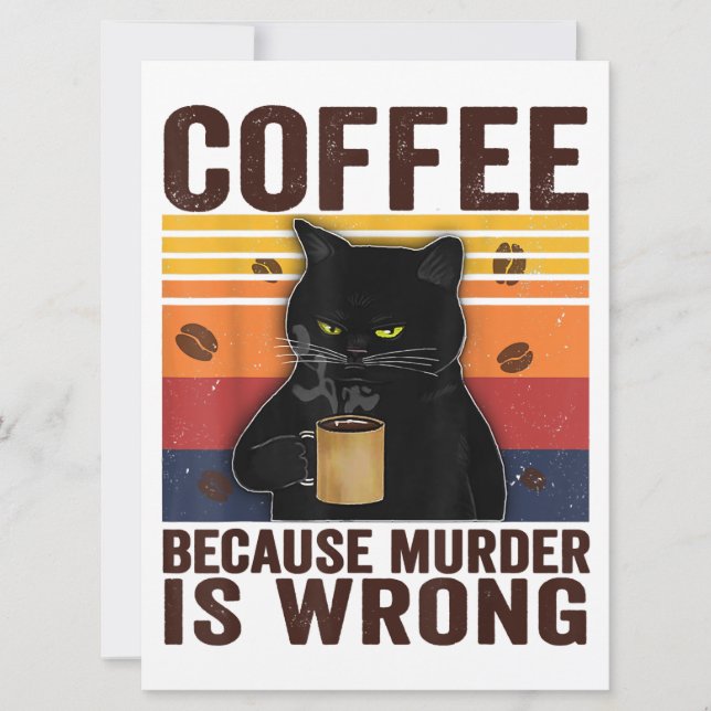 Kaffee, weil Mord Unrecht ist essenzielle Katzen-L (Vorderseite)