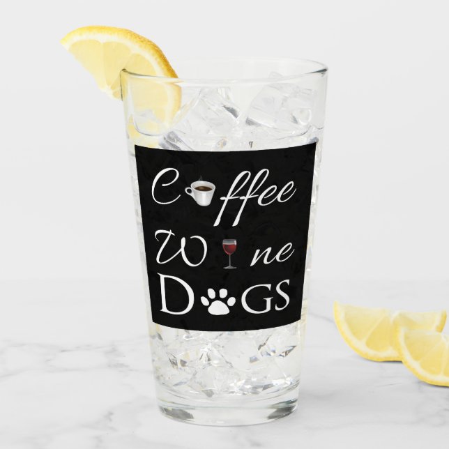 Kaffee Wein Hunde Glas Cup (Vorderseite Ice)