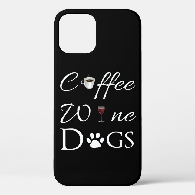 Kaffee Wein Hunde iPhone Case (Rückseite)