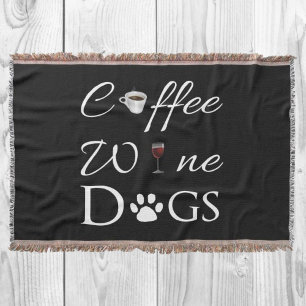 Kaffee Wein Hunde Throw Blanket Decke