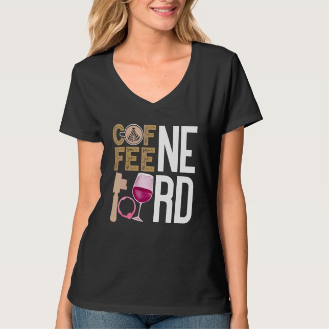 Kaffee Weinangebot Barista Cooler Kaffee Wein 9 T-Shirt (Vorderseite)