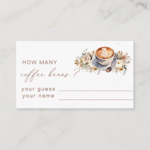 Kaffee Wie viele Kaffeebohnen Brautparty-Spiel Begleitkarte