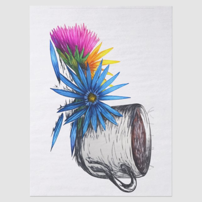 Kaffee & Wildblumen Seidenpapier (Vorderseite)