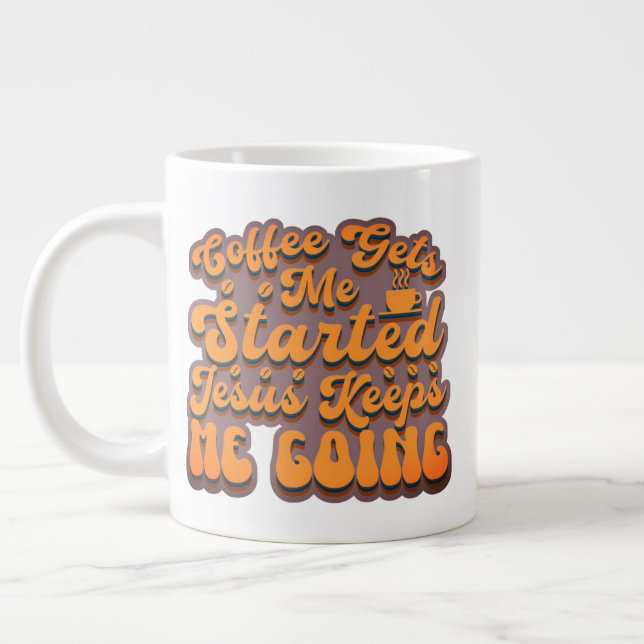 Kaffee wird mir zu Beginn - Sangria Jumbo-Tasse (Links)