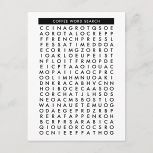 Kaffee-Wortsuchrätsel Postkarte