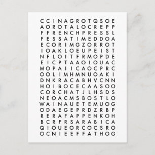 Kaffee-Wortsuchrätsel Postkarte