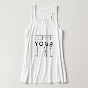Kaffee Yoga Wein | Chic Typografy Tank Top