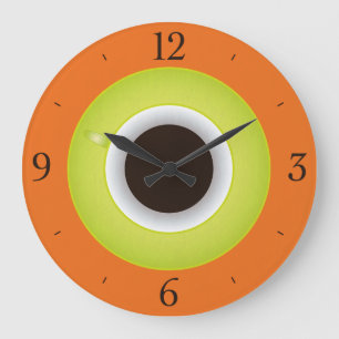 Kaffee-Zeit-orange stilvolles Große Wanduhr