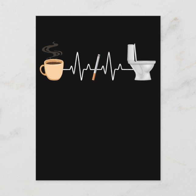 Kaffee Zigarettentoilette Funny Smoker Postkarte (Vorderseite)