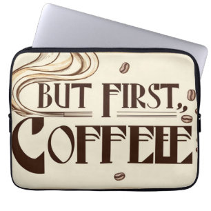 Kaffee-Zitat-Poster-Dampf-Wirbel Laptopschutzhülle