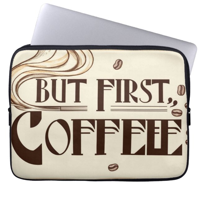 Kaffee-Zitat-Poster-Dampf-Wirbel Laptopschutzhülle (Vorderseite)