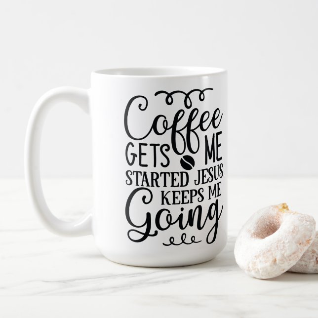 Kaffee-Zitate Kaffeetasse (Mit Donut)