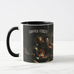 Kaffee zuerst! Caravaggio-Tasse - Benutzerdefinier Tasse
