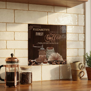 Kaffee zuerst, dann alles andere Küchenregel Fliese