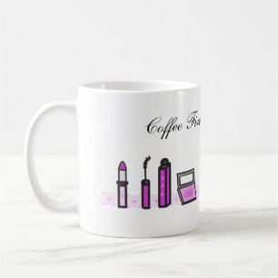 Kaffee zuerst, dann Lippenstift Lila Kaffeetasse