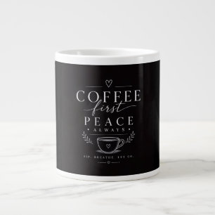 Kaffee zuerst Frieden Jumbo-Tasse