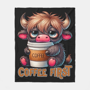 Kaffee zuerst Kaffee-Liebhaber-Geschenke Fleecedecke