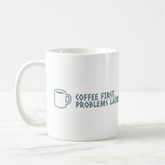 "Kaffee zuerst" Minimalistische Motivation für die Kaffeetasse