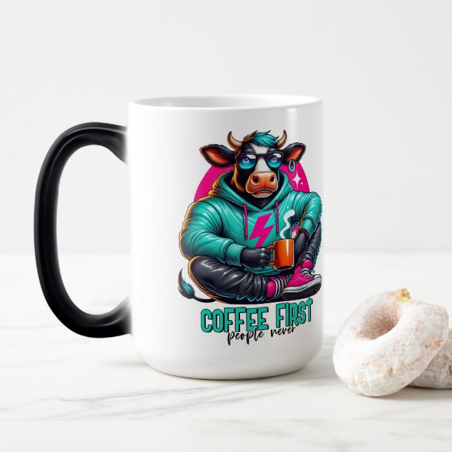 Kaffee zuerst  verwandlungstasse (Mit Donut)