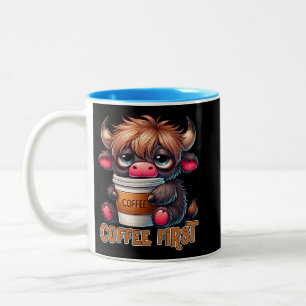 Kaffee zuerst zweifarbige tasse