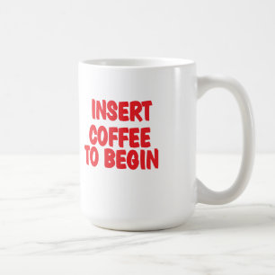 Kaffee zum Beginnen der Tasse einfügen
