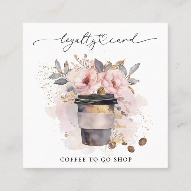*~* Kaffee zum Blumenrosa Belohnungen QR Treuekarte (Rückseite)