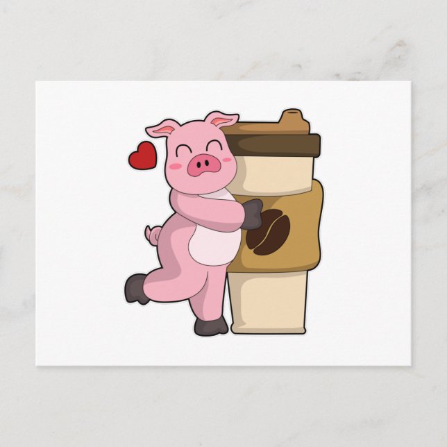 Kaffee zum Mitnehmen Postkarte (Vorderseite)