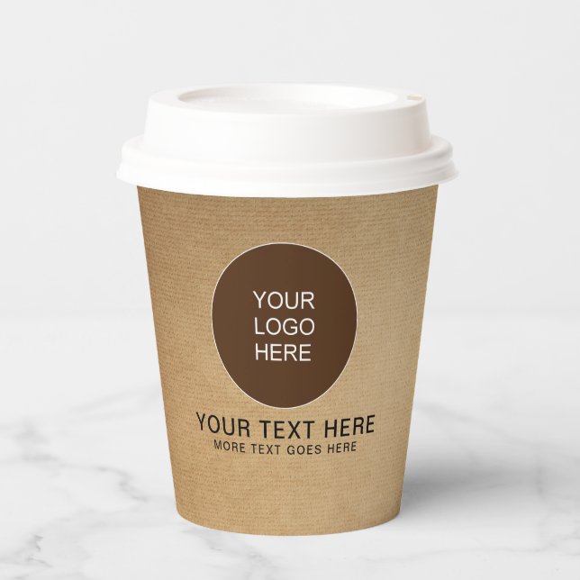 Kaffee zum Papier-Cup mit Vorlagenvorlage Pappbecher (Vorderseite)