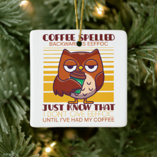 Kaffee zurückgeschrieben ist Eeffoc Keramikornament