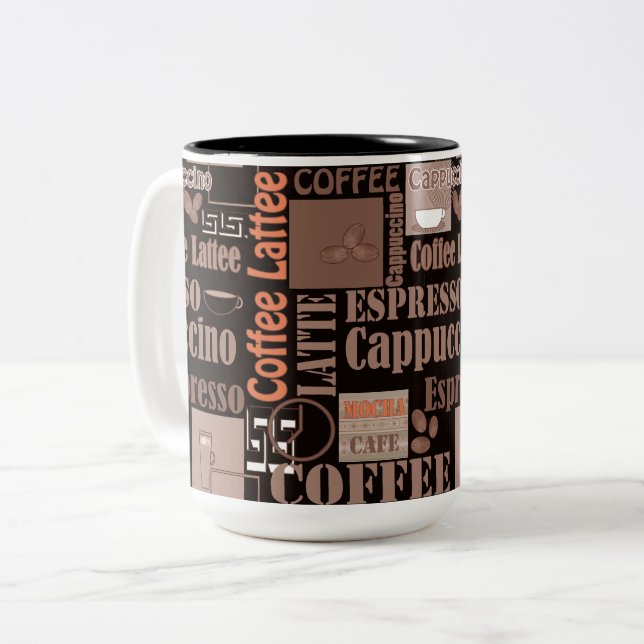 Kaffee Zweifarbige Tasse (Vorderseite Links)