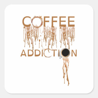 Kaffeeabhängigkeit Quadratischer Aufkleber