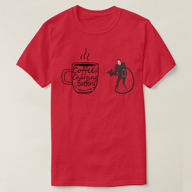 Kaffeeaufkleber T-Shirt (Design vorne)