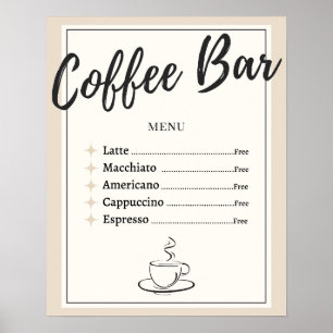 Kaffeebar Poster/Druck (ohne Rahmen) - 40,6 cm x 5 Poster