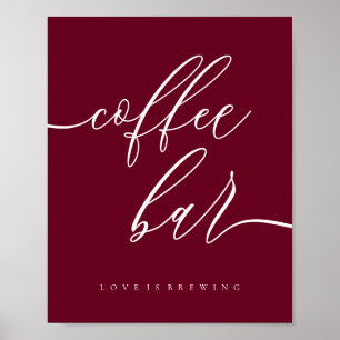 Kaffeebar Simple Burgund Poster
