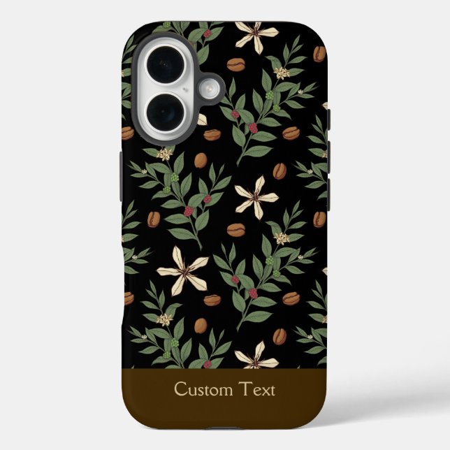 Kaffeebaummuster iPhone 16 Hülle (Rückseite)