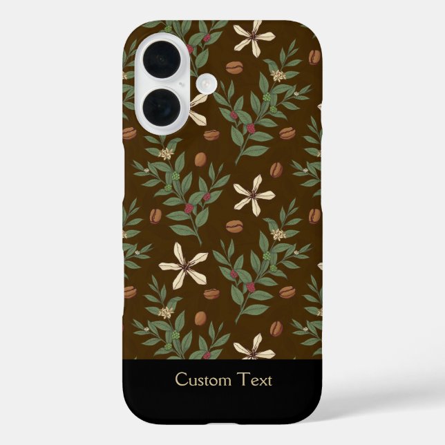 Kaffeebaummuster iPhone 16 Hülle (Rückseite)