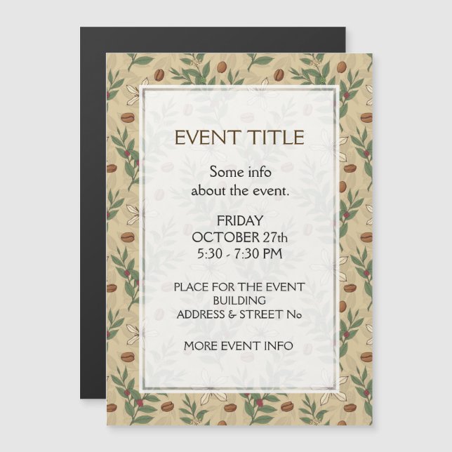 Kaffeebaummuster Magnetkarte (Vorne/Hinten)