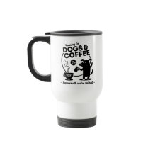 Kaffeebecher 'Auf Hunden und Kaffee laufen'