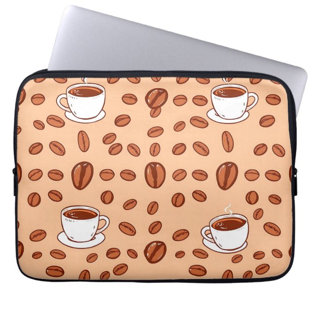 Kaffeebecher Cozy Muster Laptopschutzhülle (Vorderseite)
